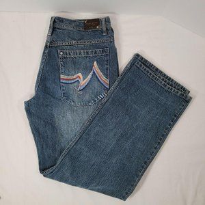 PACO Men's Jeans Embroidered Med Wash 36x34 EUC